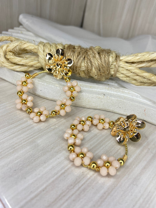 Aretes flor hecho a mano