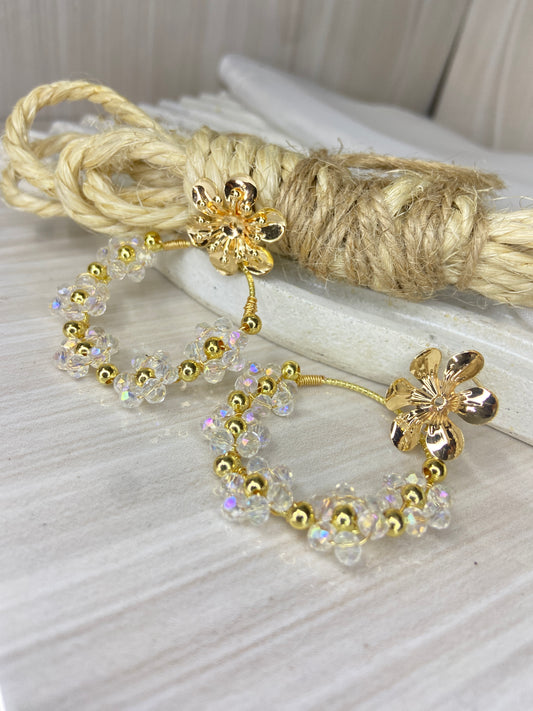 Aretes flor hecho a mano