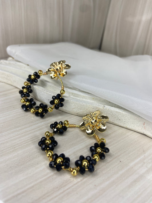 Aretes flor hecho a mano