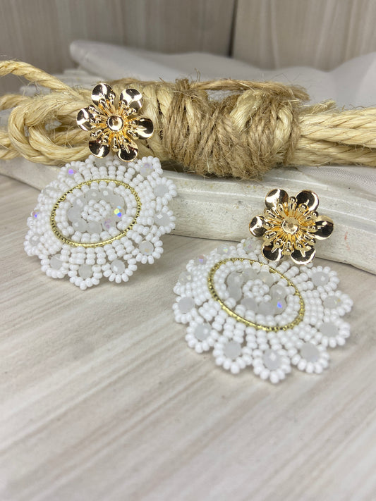 Aretes flor hecho a mano