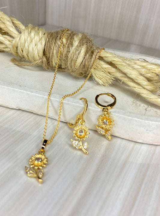 Set (collar + arete) girasol